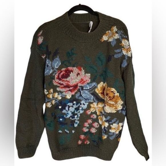 Jones New York Sweaters - Jones, New York, women’s vintage floral, 100% Wolf long sleeve sweater S/L